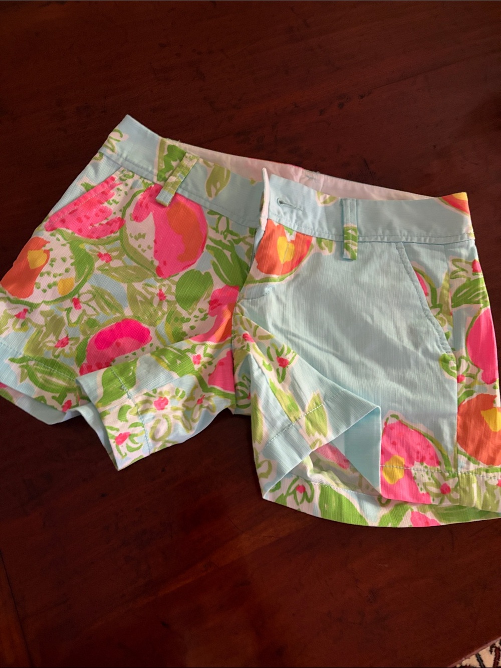 Lilly Pulitzer Callahan Shorts in Light Blue, Pink & Green